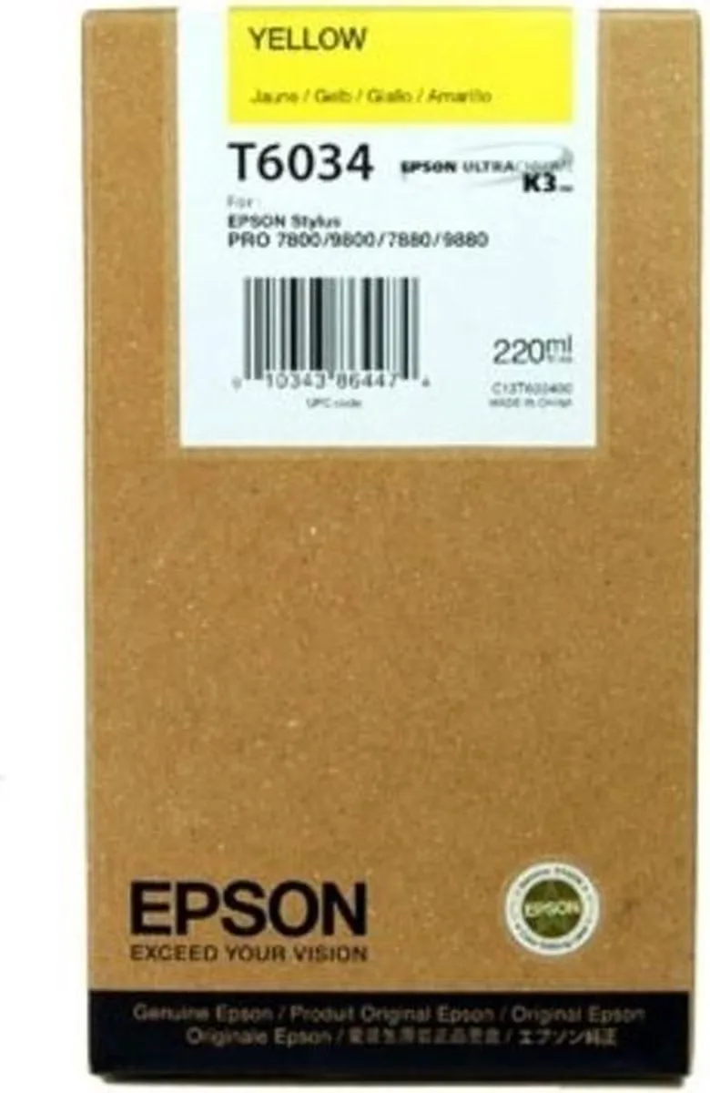Epson C13T603400 Inktpatroon Geel - 220ml
