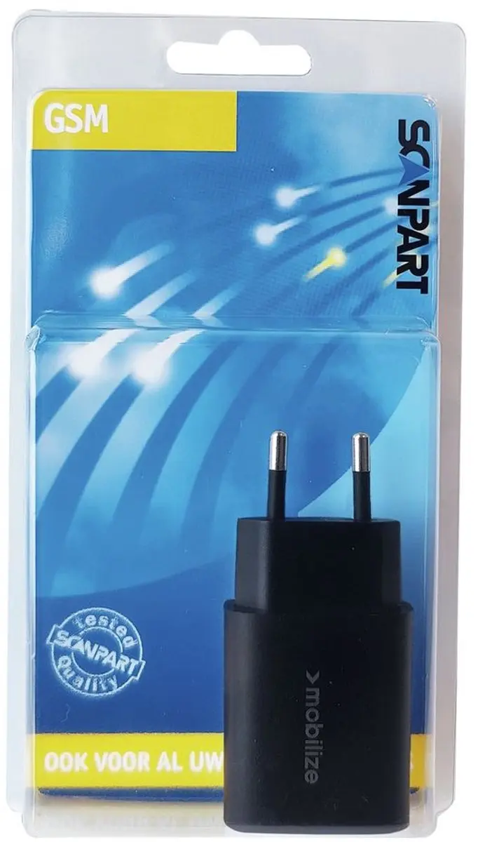 Scanpart Thuislader 25W USB A+C - 25W - Zwart