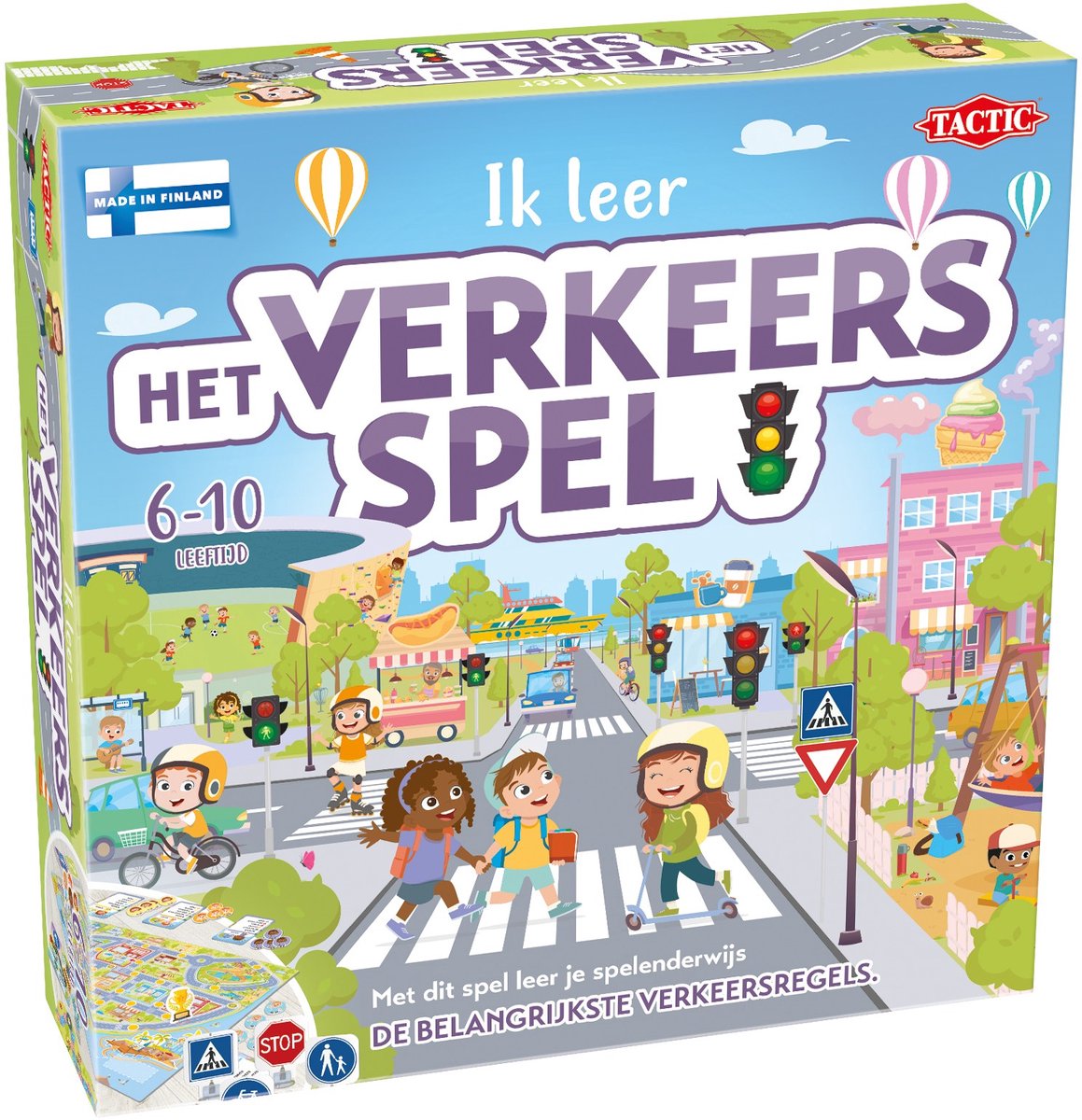 Tactic Ik Leer: Het Verkeersspel – Bordspel – Educatief – Leerzaam Spel over Verkeersregels en Verkeersborden – 2 tot 4 Spelers – Vanaf 6 Jaar