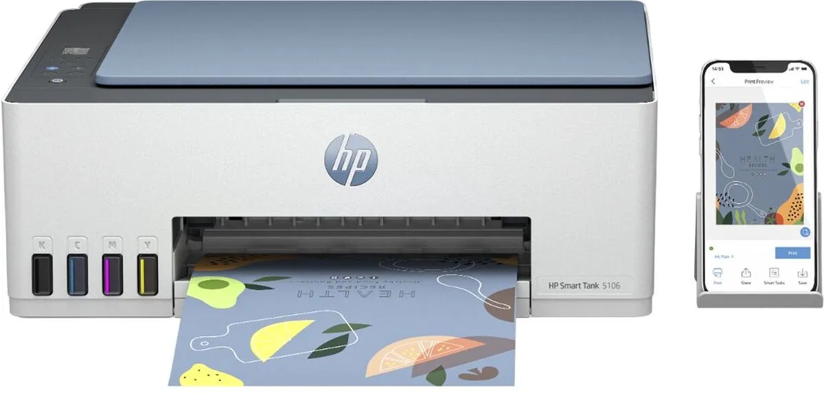 HP Smart Tank 5106 All-in-One Printer - Blauw