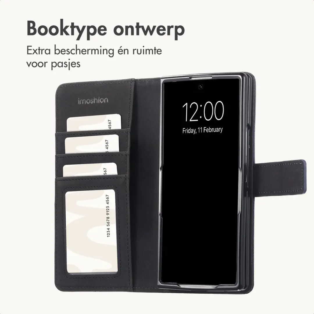 imoshion Hoesje - Geschikt voor Samsung Galaxy Z Fold 8 Ultra - Luxe Bookcase - Donkerbruin
