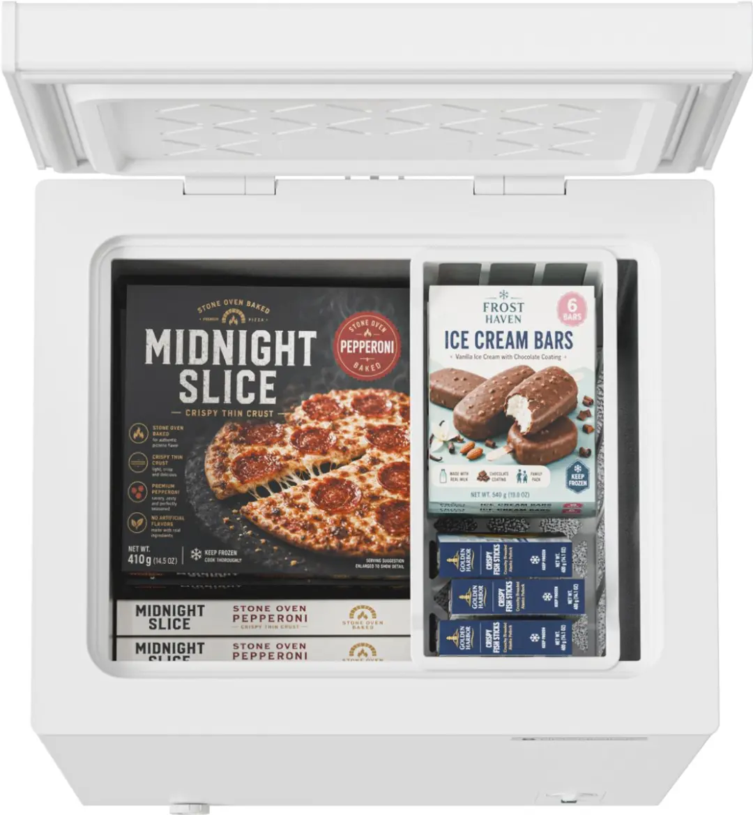 KitchenBrothers Vrieskist - 99L - Diepvrieskist - Vrijstaande Vriezer - Incl. Mand - Wit
