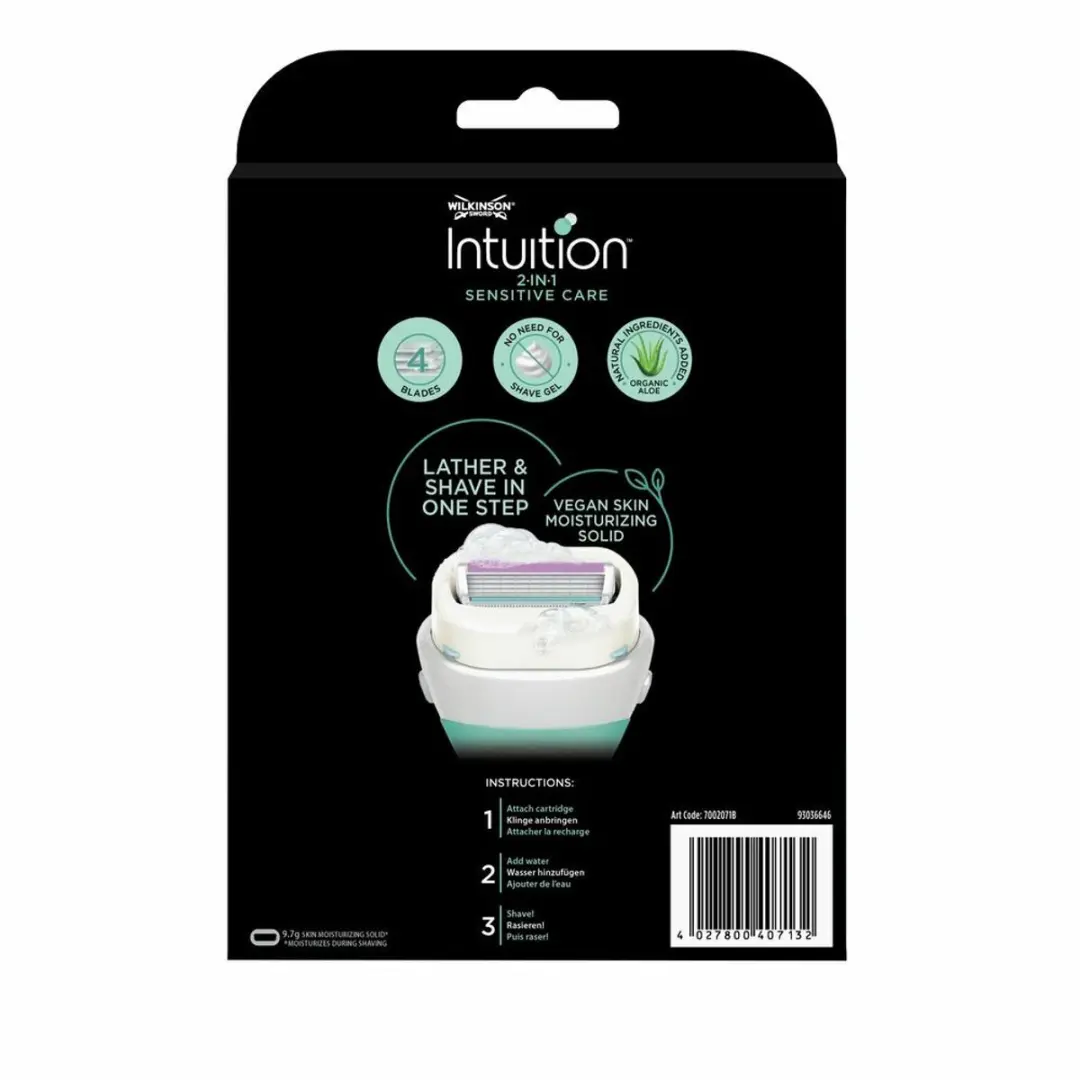 Wilkinson Intuition 2 in 1 Sensitive Care Scheermes - 6x4 Stuks - Groen/Wit