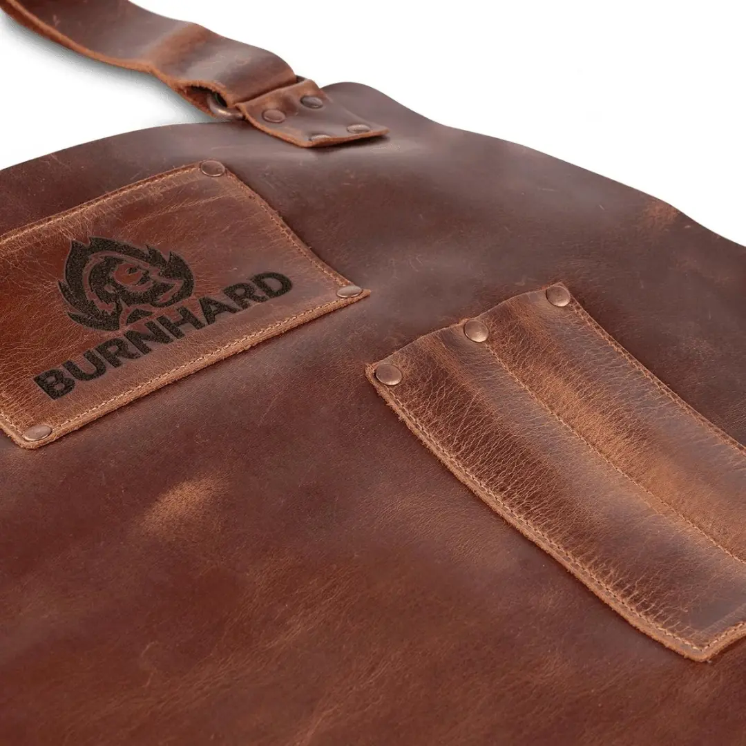 Burnhard Leren BBQ Schort - Bruin