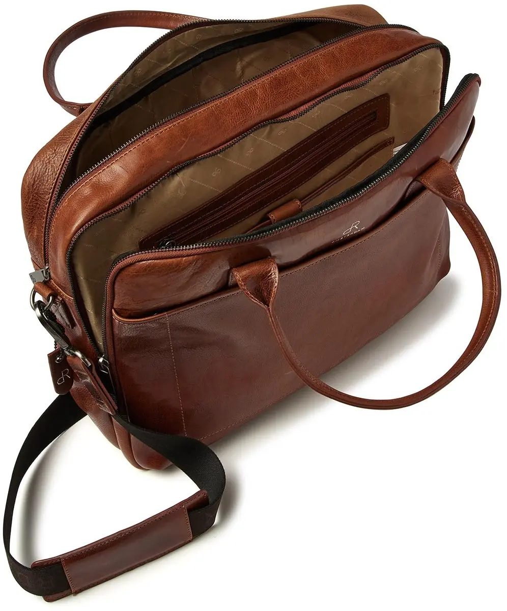 dR Amsterdam Milan Range Werktas 15.6 inch - Cognac