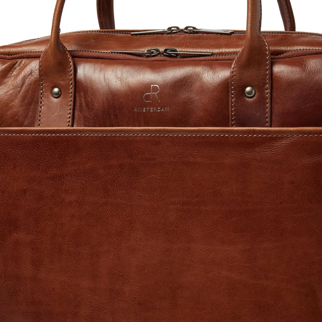 dR Amsterdam Milan Range Werktas 15.6 inch - Cognac