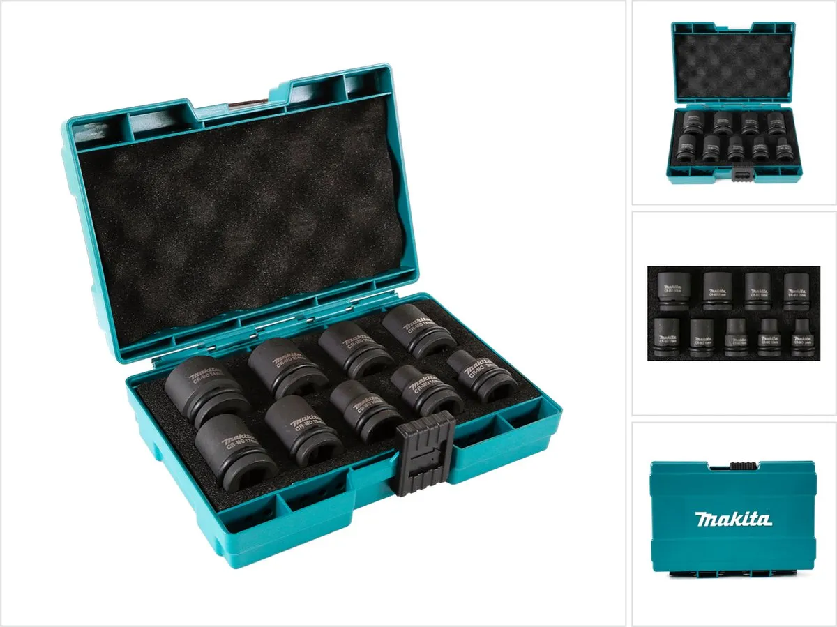 Makita D-41517 Kracht Doppen 1/2" - 9-delig