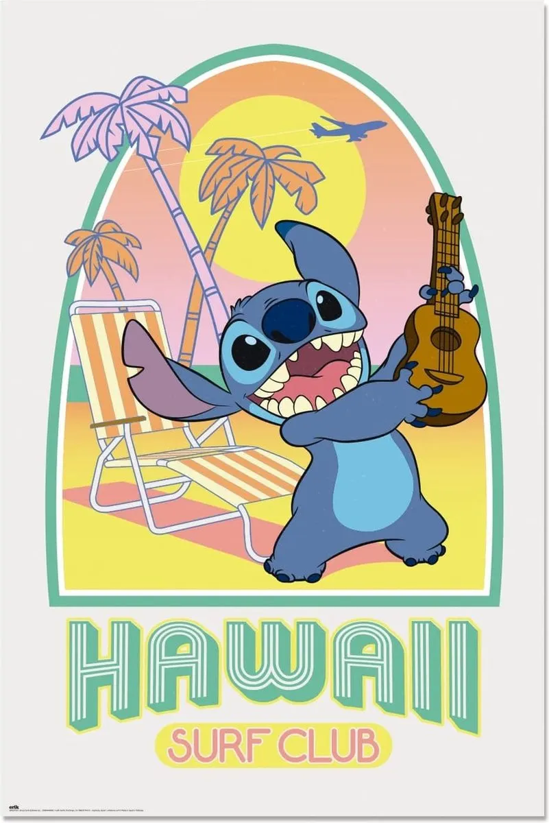 Disney Stitch Hawaii Club Surf Maxi Poster 61x96.5cm