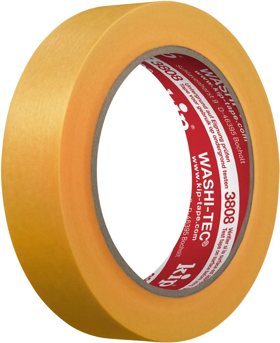 Kip 3808 WASHI-TEC Goldkrepp Professionele Schilderstape 24mm x 50m
