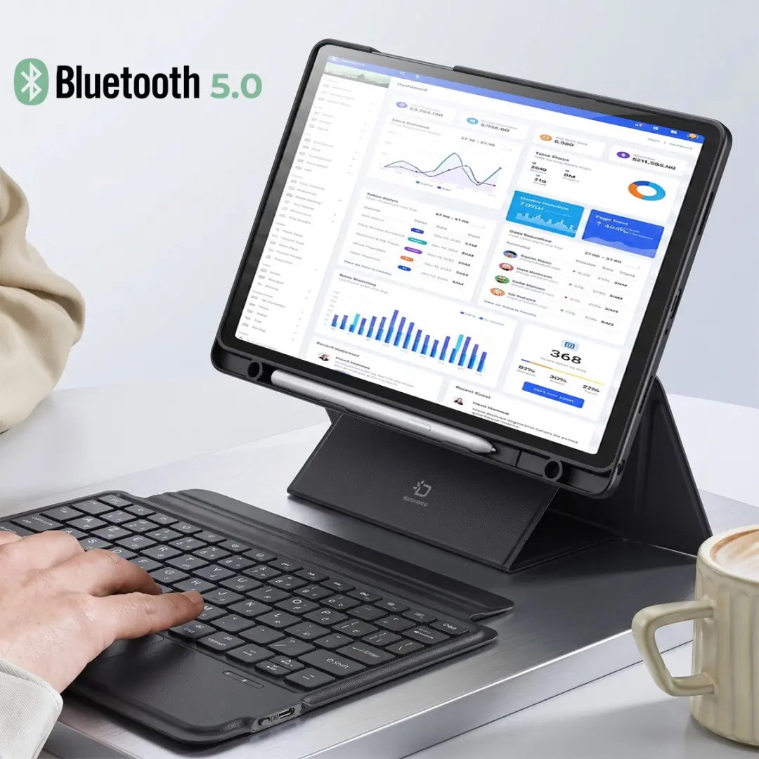 Dux Ducis Klav-DUX-FR-X216 Bluetooth Toetsenbordhoes - Zwart