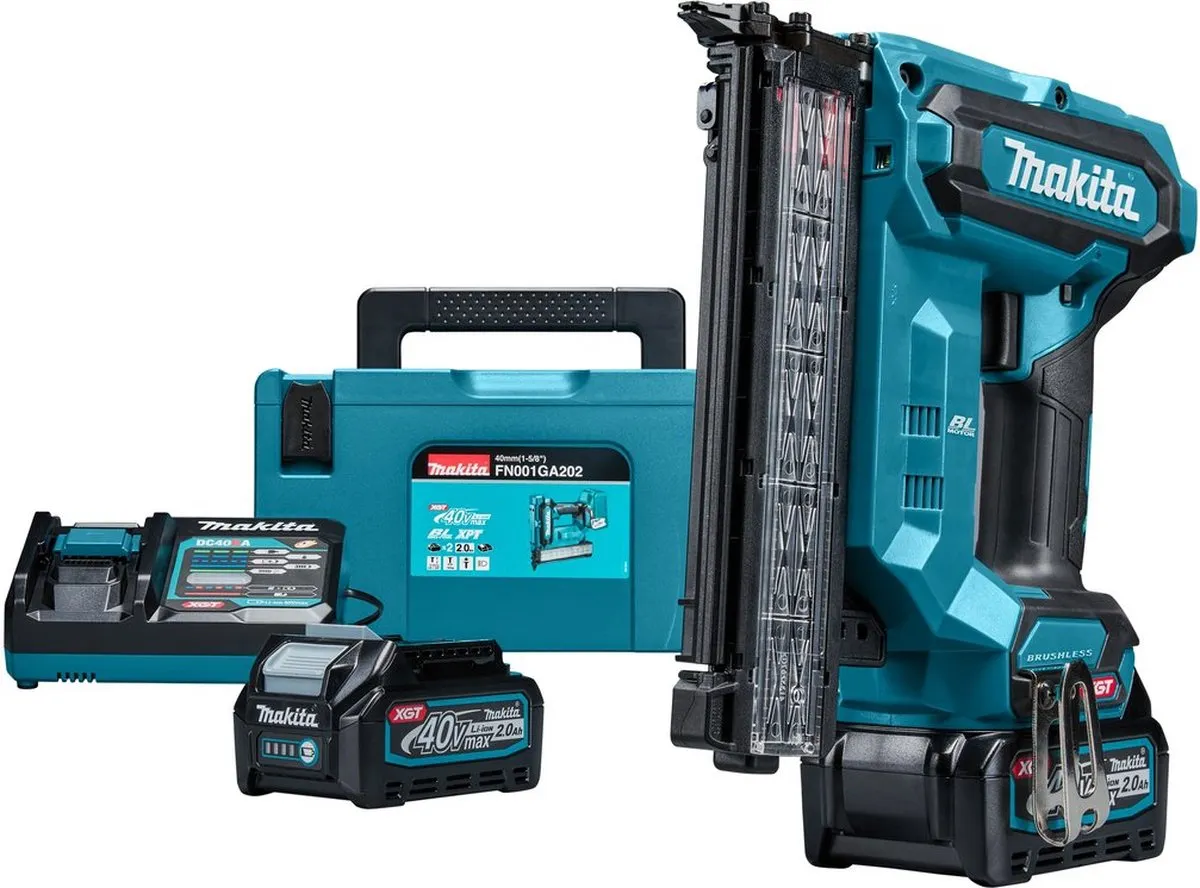 Makita FN001GA202 Accu Afwerktacker 18Ga XGT 40V Max - 2 Stuks - afbeelding 6 van 6