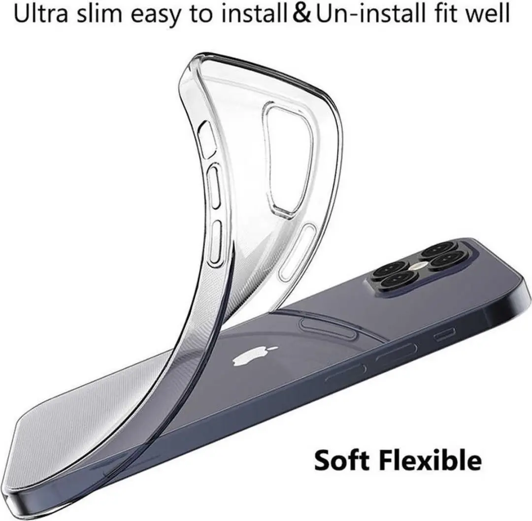 Transparant Dun TPU Hoesje Geschikt voor Apple iPhone 12 Pro Max | Back Cover | Lichtgewicht | Ultra Dun Hoesje | Flexibel | Zacht TPU | Doorzichtig | Strak design