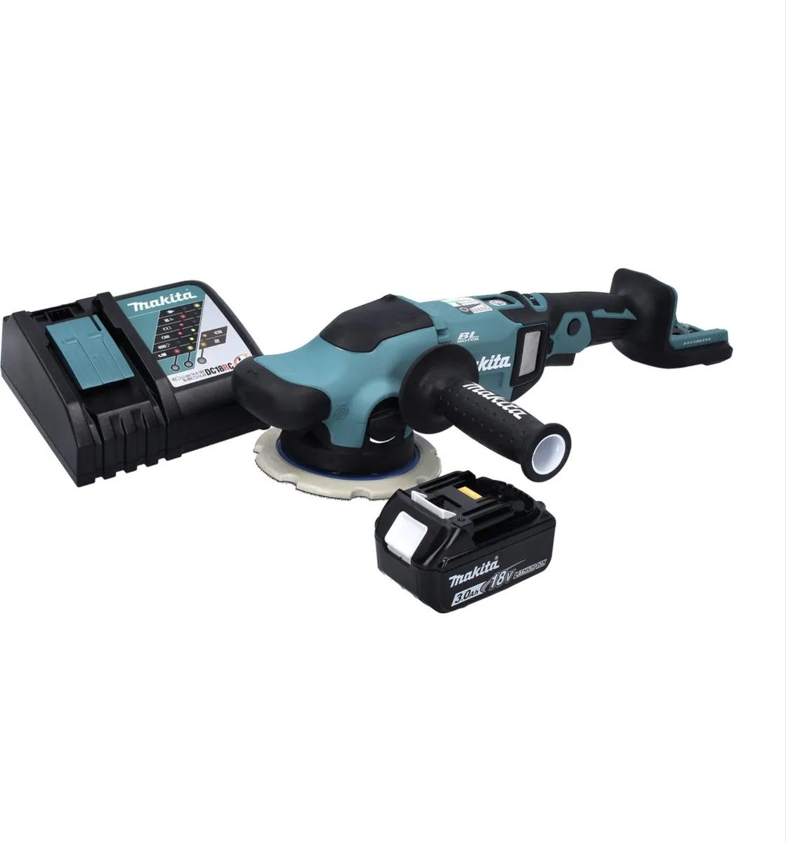 Makita DPO600RF1 Accu-excentrische Polijstmachine 18V - 150mm - 5 Accessoires