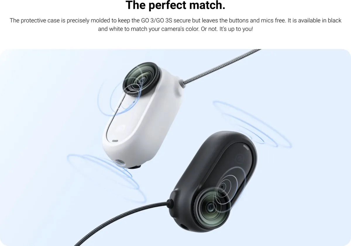 Insta360 Hoesje Met Beveiligingskabel Voor Go 3 Go Magnetische Hanger