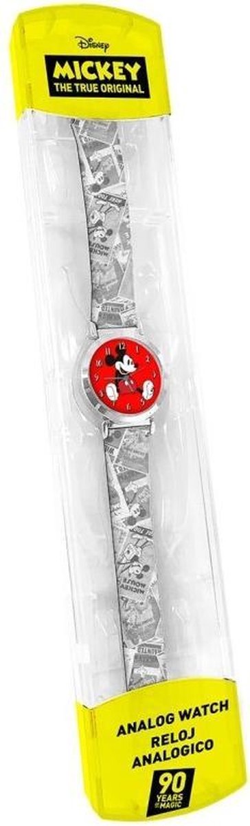 Disney Horloge Mickey Mouse Junior 25 Cm Nylon Grijs/rood