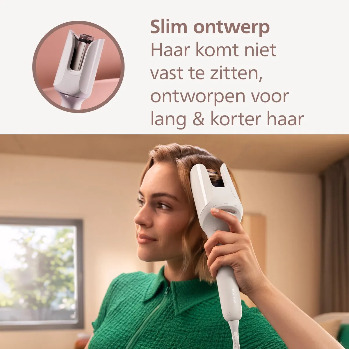 Philips WavePro HairStyler 9000 BHB968/00 Krultang - Autowrap & SenseIQ - Wit