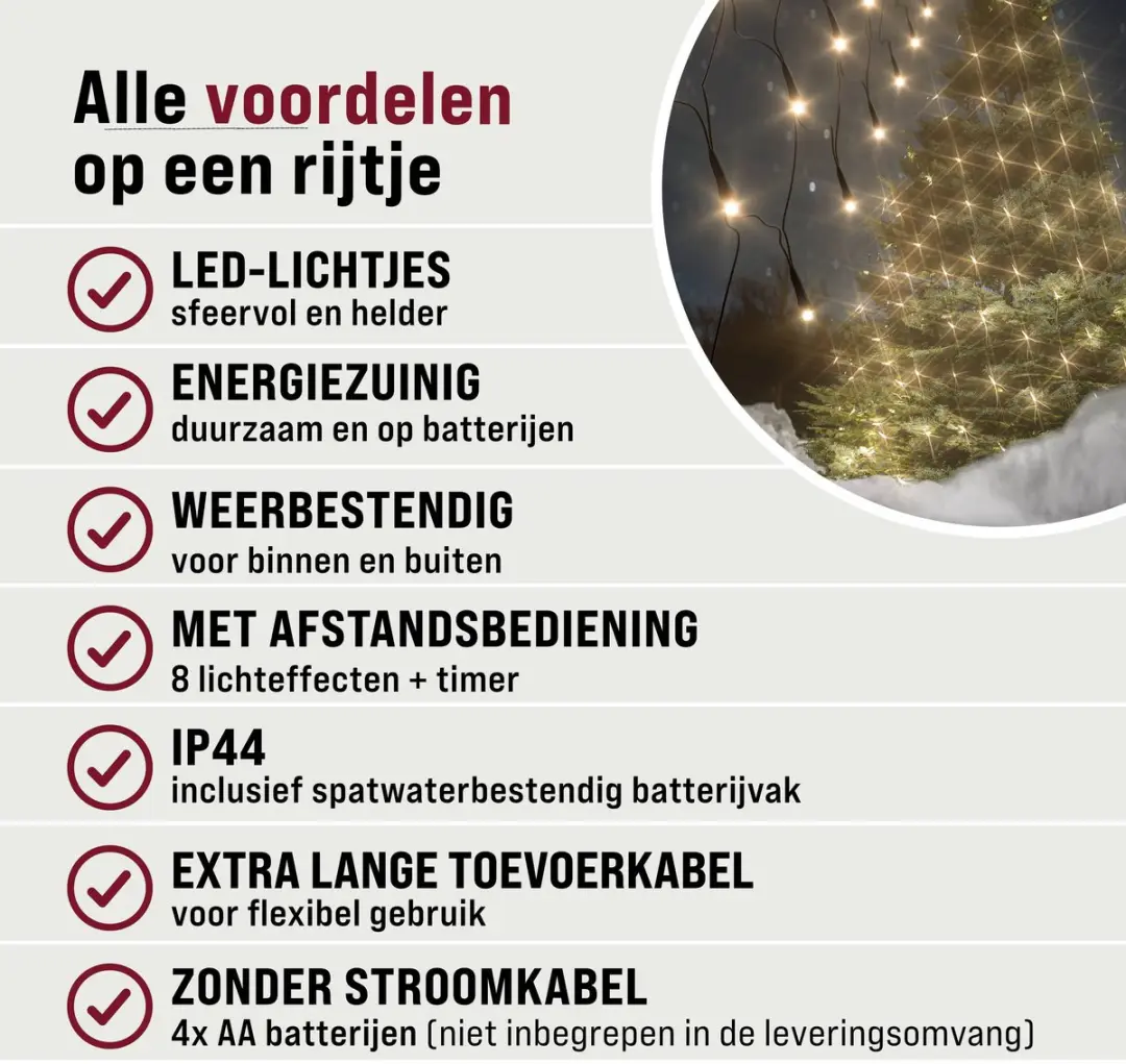 Monzana Lichtgordijn 120x120cm - 100 LED Blauw - Zwart snoer