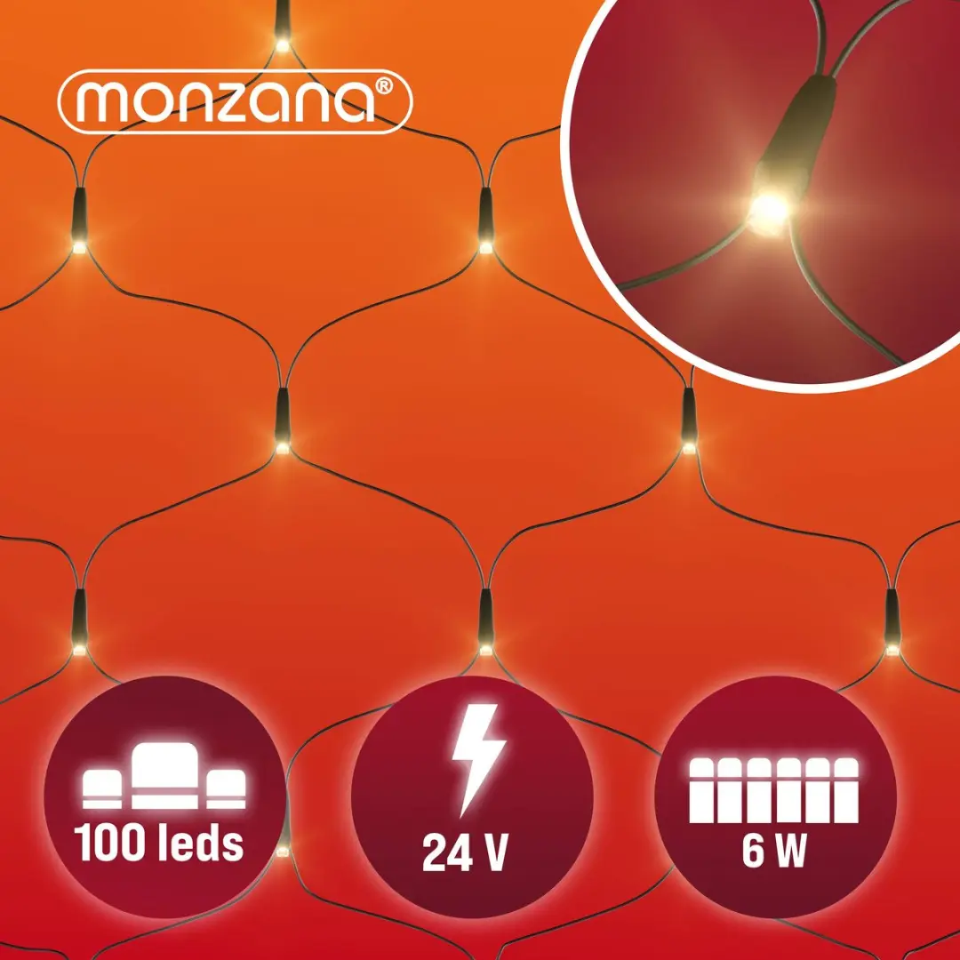 Monzana Lichtgordijn 120x120cm - 100 LED Blauw - Zwart snoer