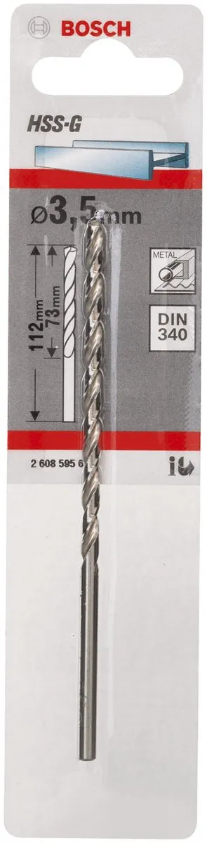 Bosch Metaalboren HSS-G 3,5mm DIN 340 - 1 Stuk - afbeelding 2 van 2