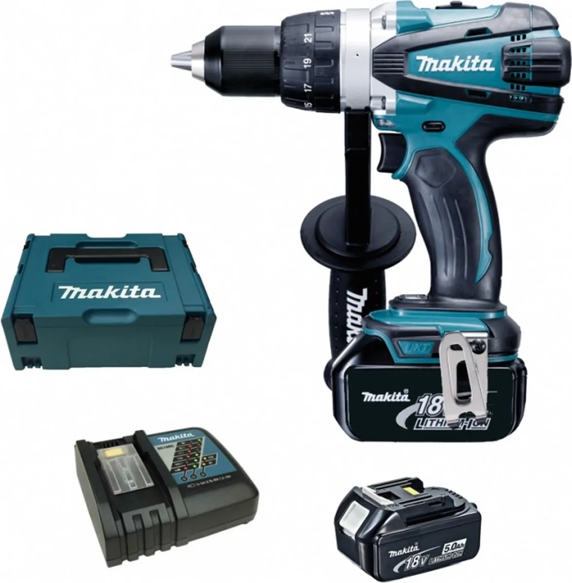 Makita DDF458RTJ Boor-/schroefmachine - 2x 5.0Ah accu - 21 standen