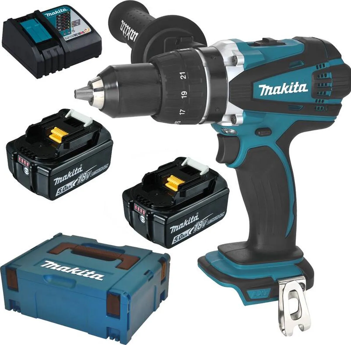 Makita DDF458RTJ Boor-/schroefmachine - 2x 5.0Ah accu - 21 standen