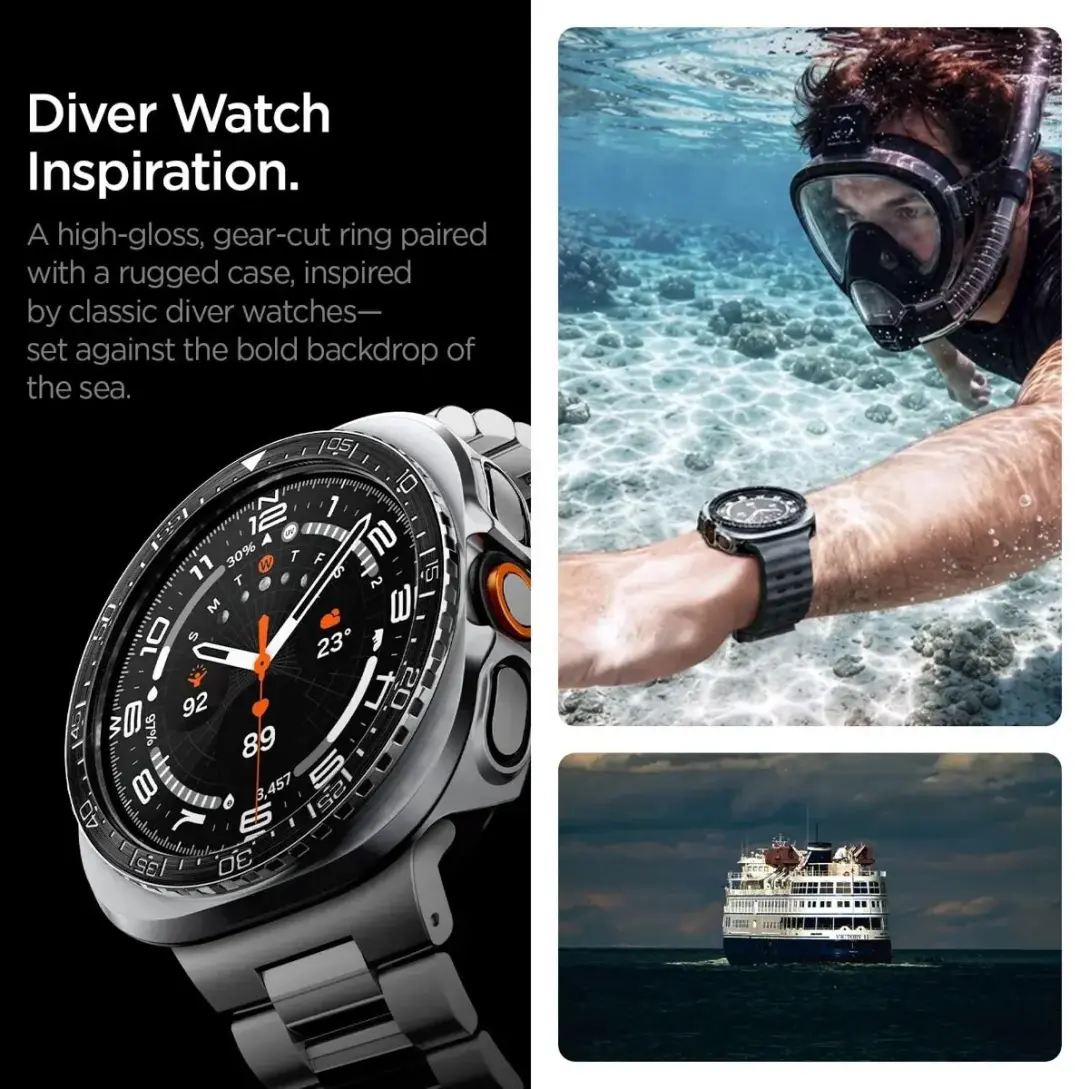 Spigen Bezel Tune Pro Samsung Galaxy Watch Ultra2 Hoesje - Zwart