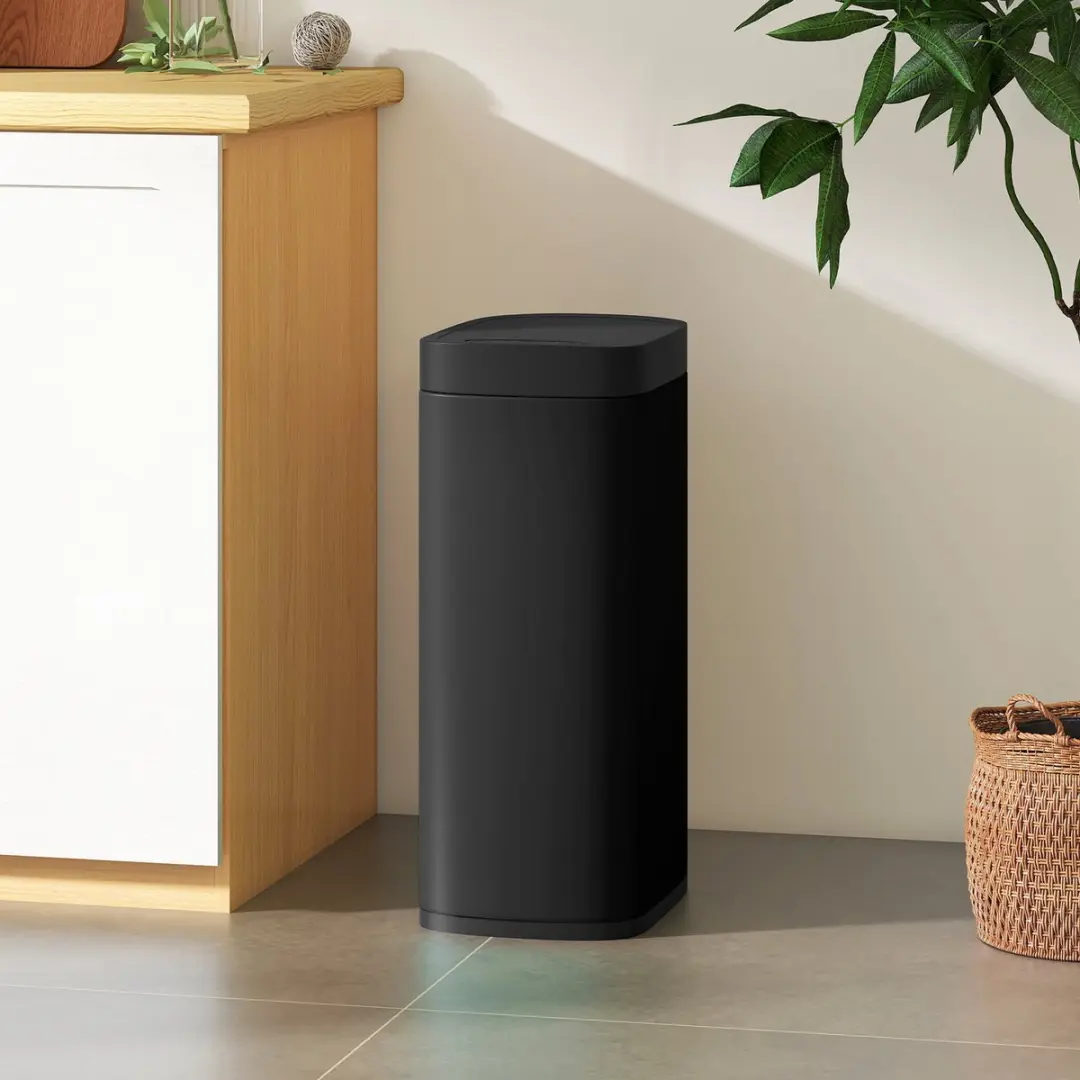 Homcom Sensor Bin-Metall ABS 50L - 35,5x26,5x68cm Zwart - afbeelding 3 van 6