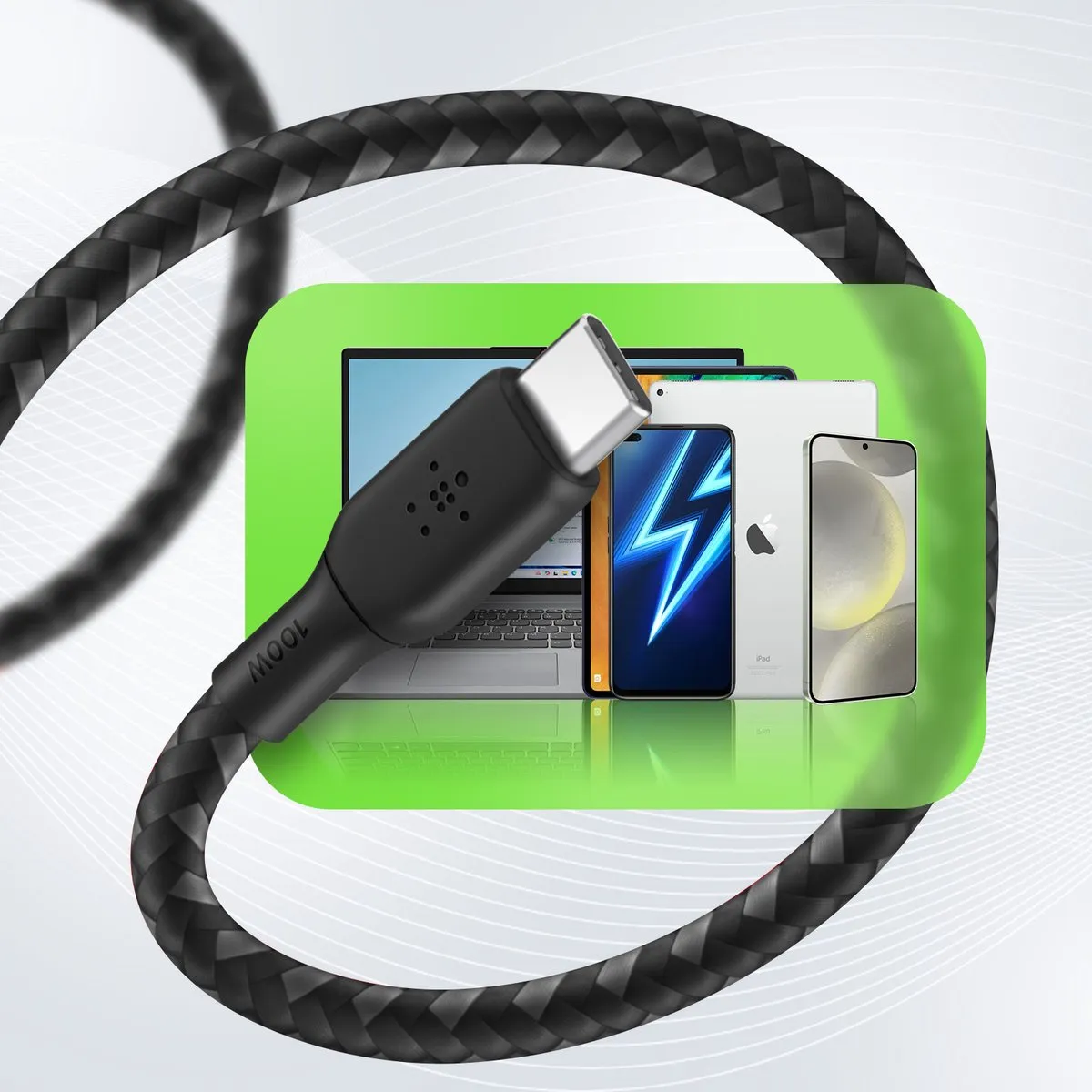 Belkin Boost Charge Braided USB-C CAB014BT3MBK Kabel - 3m - Zwart