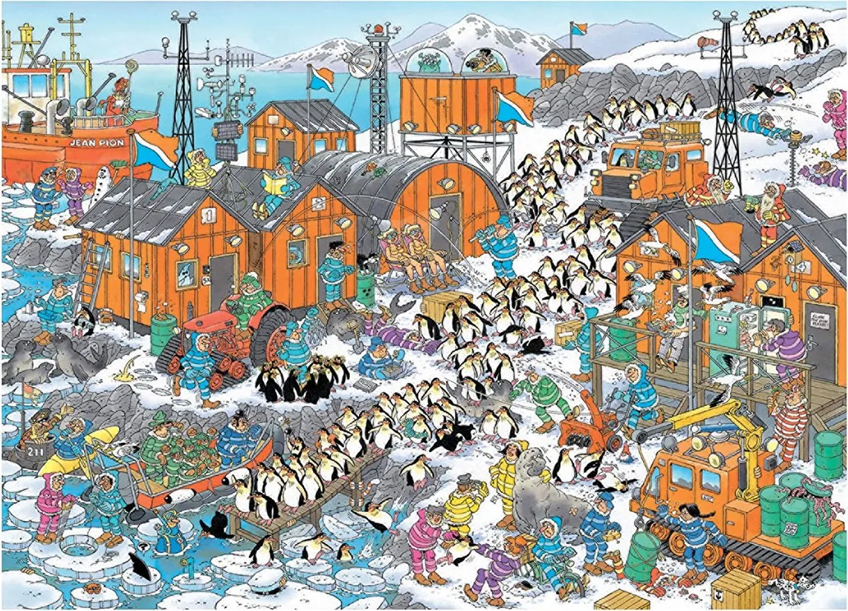 Jan van Haasteren South Pole Expedition Legpuzzel 1000 Stuks - Multicolor