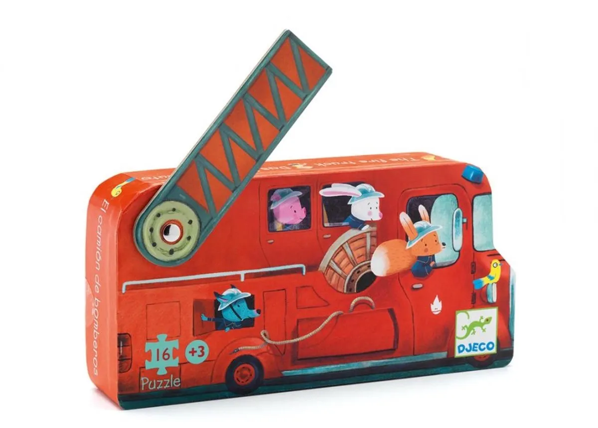 Djeco Brandweerwagen Puzzel 16 Stuks - 3+ jaar
