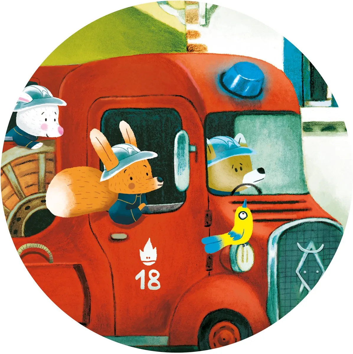 Djeco Brandweerwagen Puzzel 16 Stuks - 3+ jaar