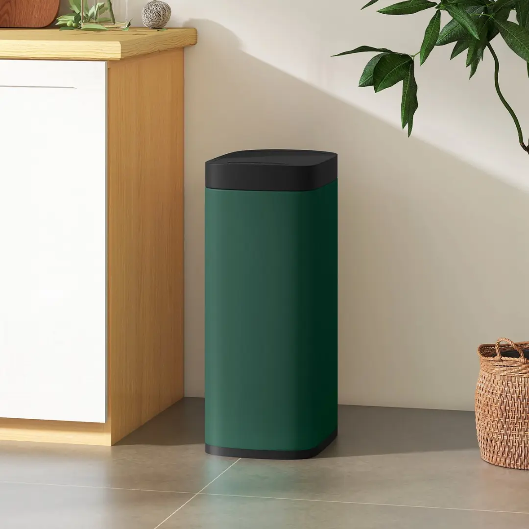 Homcom Sensor Bin ABS 50L - 35,5x26,5x68cm Donkergroen - afbeelding 4 van 6