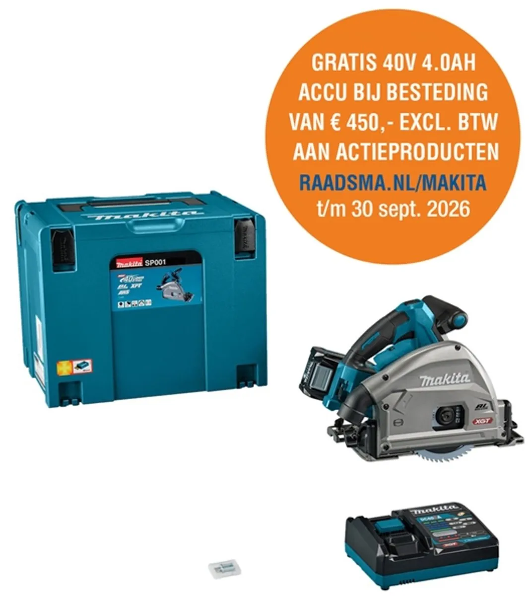 Makita XGT 40V SP001GU Invalcirkelzaag 165mm