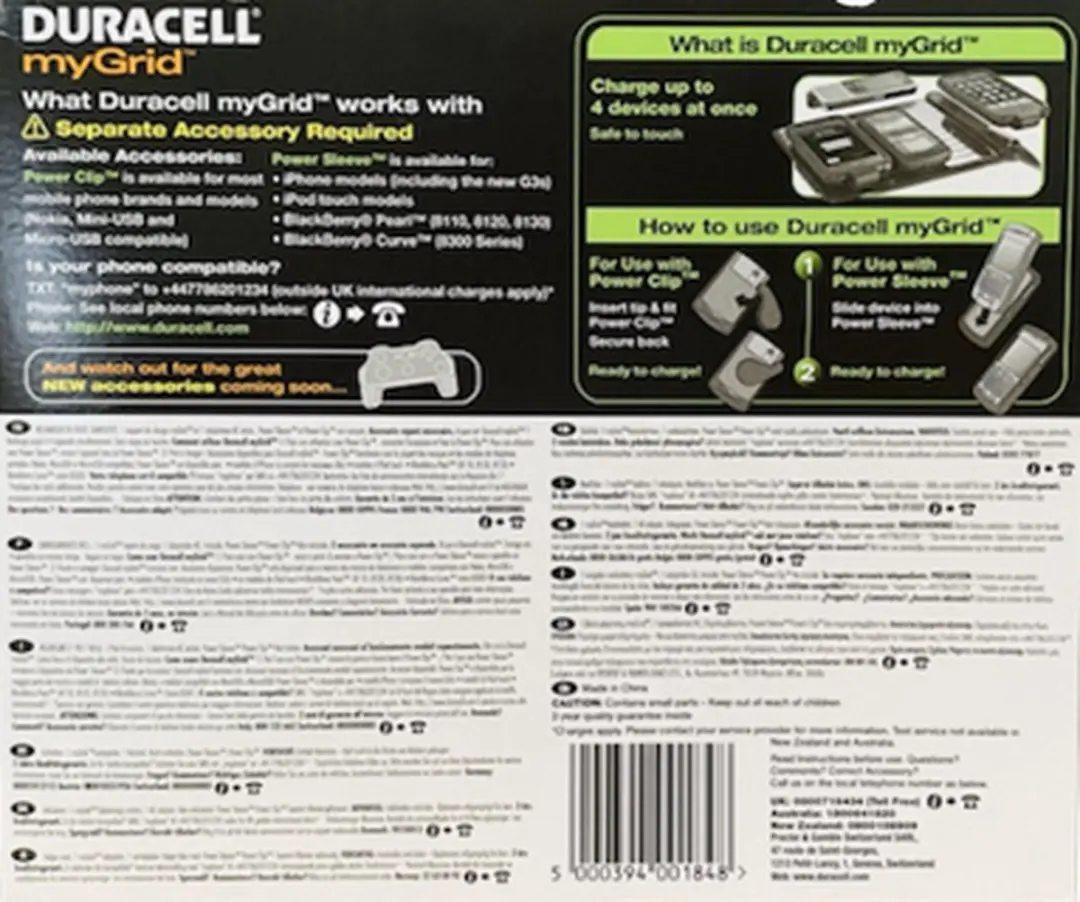 Duracell myGrid Oplader - 4 Poorten Zwart