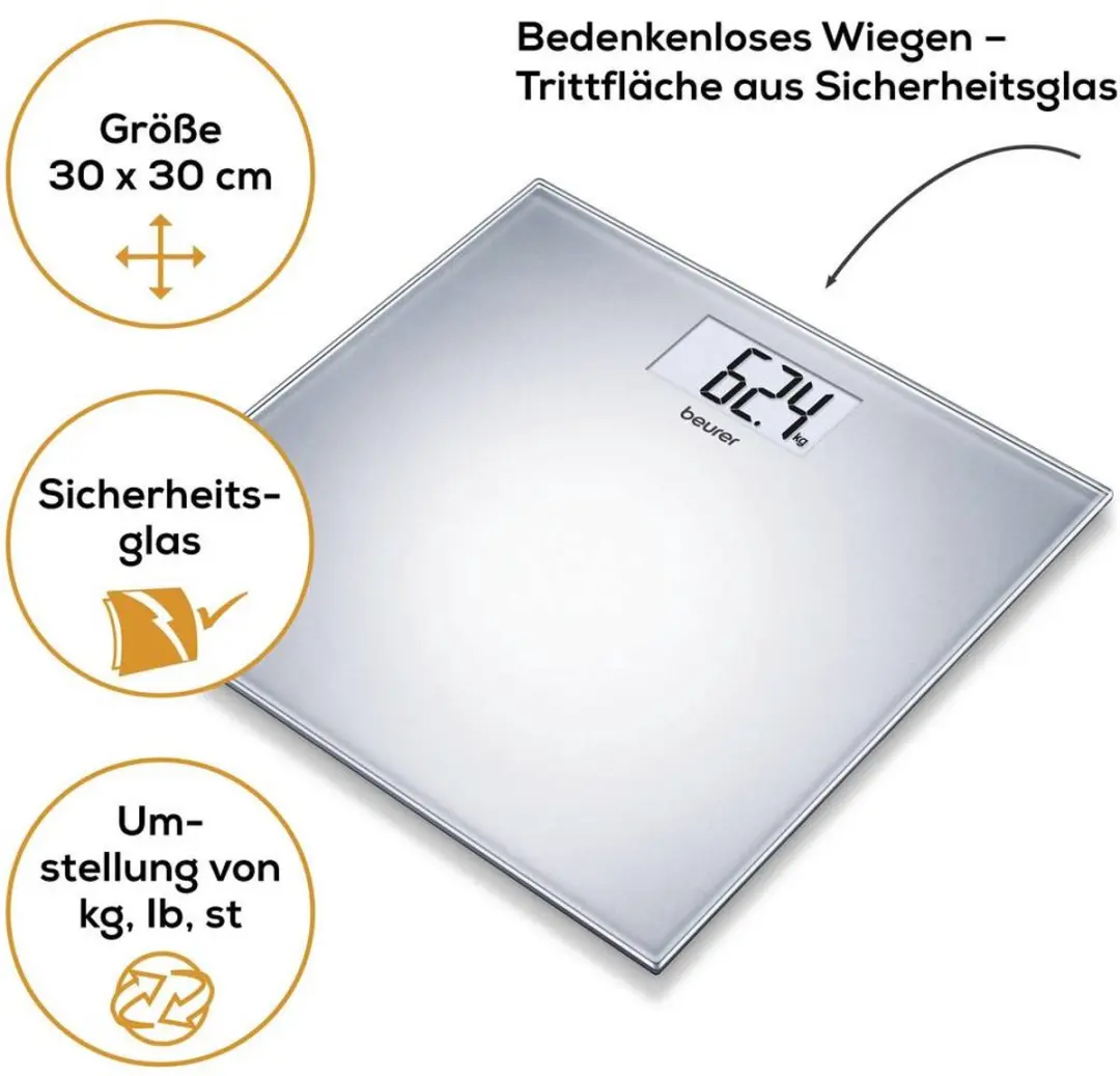 Beurer GS202 Personenweegschaal - 150kg - Grijs