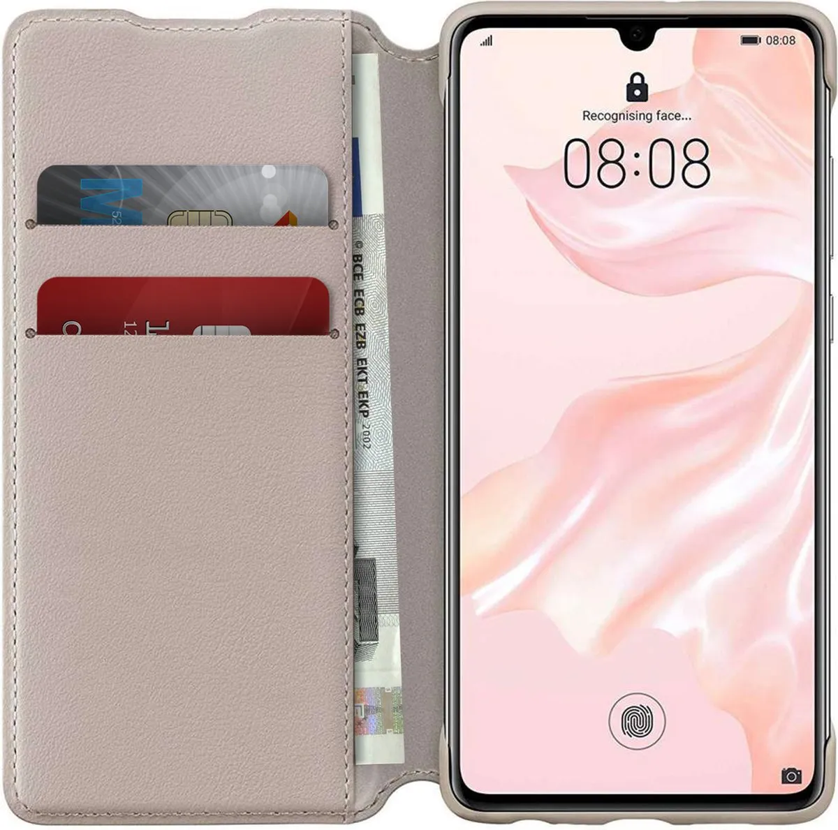 Huawei P30 Wallet Cover - Khaki - afbeelding 6 van 6