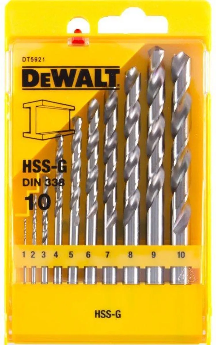 DeWalt DT5921 Metaalboor 1-10mm HSS-G - 10-delig
