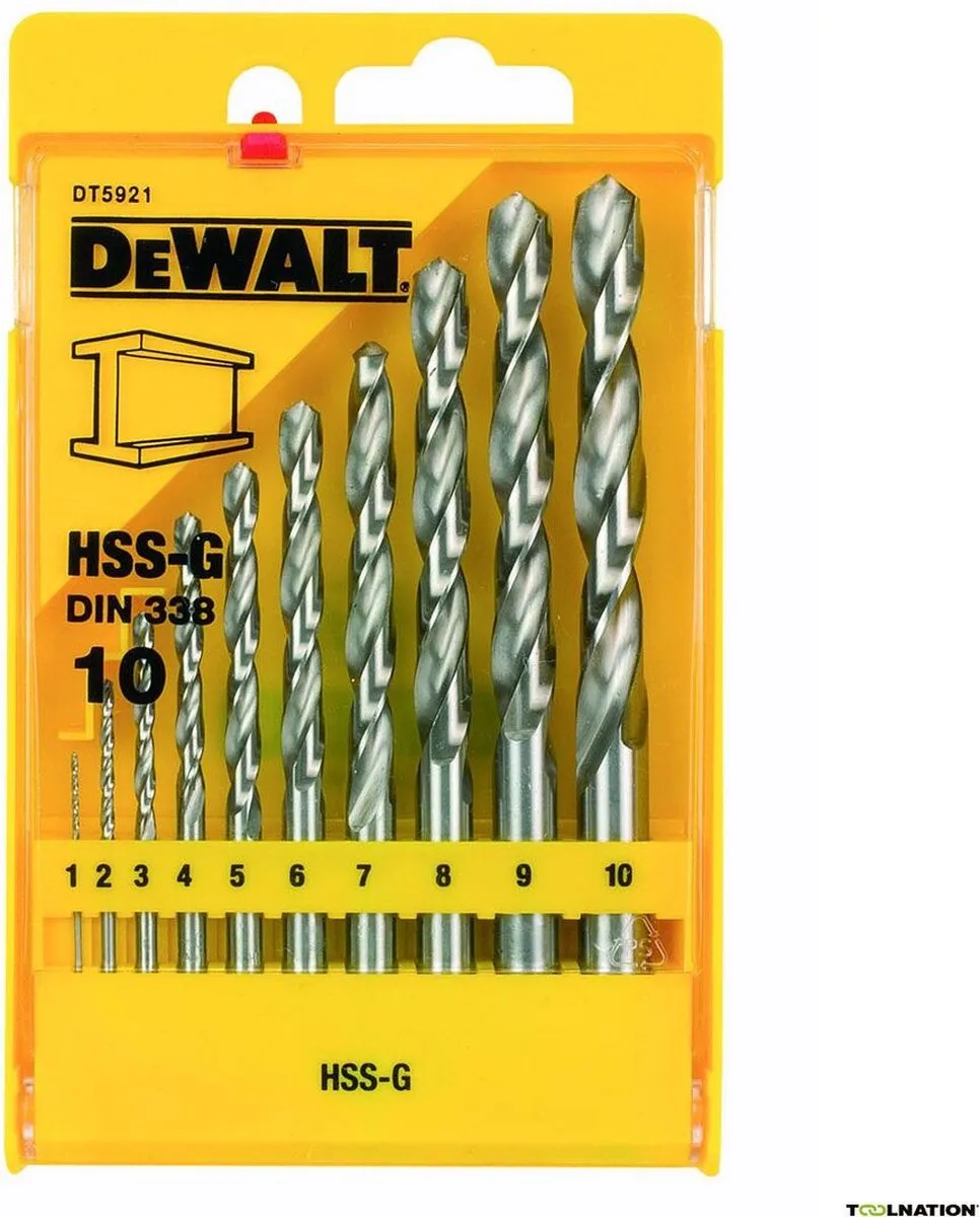 DeWalt DT5921 Metaalboor 1-10mm HSS-G - 10-delig - afbeelding 6 van 6