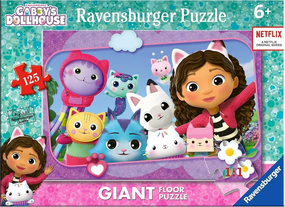 Ravensburger Gabby's Poppenhuis Reuze Vloerpuzzel 125 Stuks - Veelkleurig - afbeelding 3 van 5