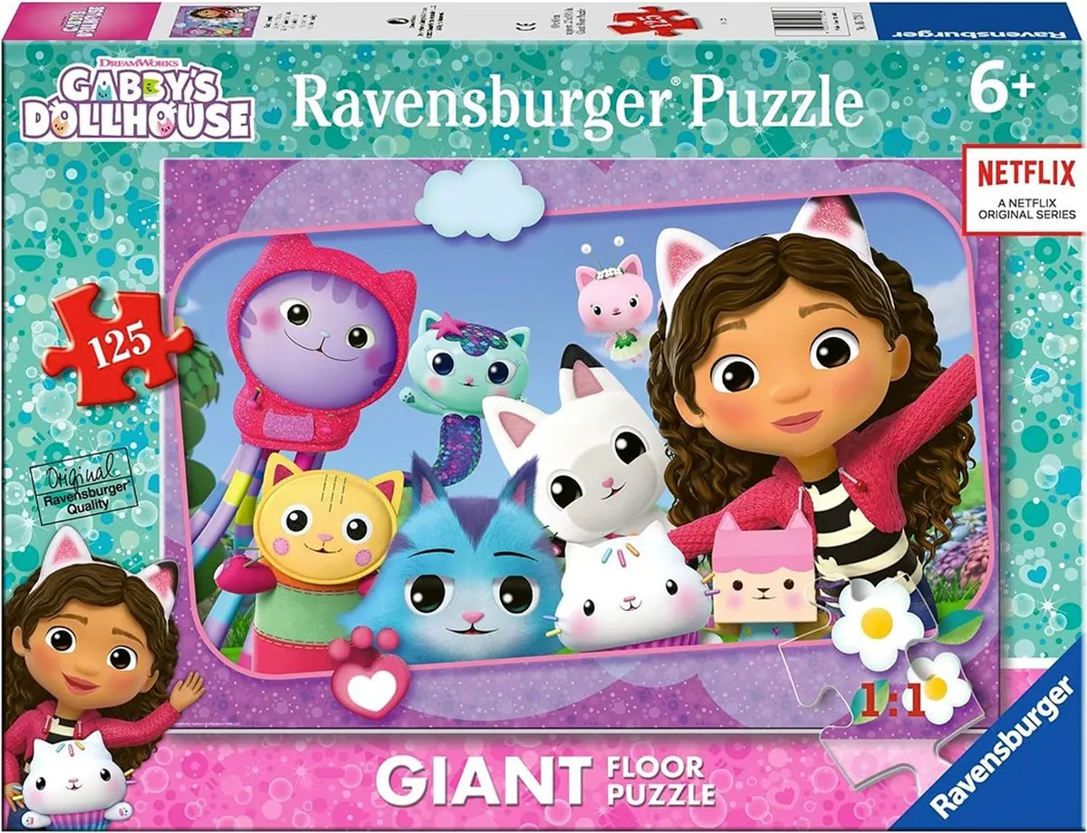 Ravensburger Gabby's Poppenhuis Reuze Vloerpuzzel 125 Stuks - Veelkleurig - afbeelding 5 van 5
