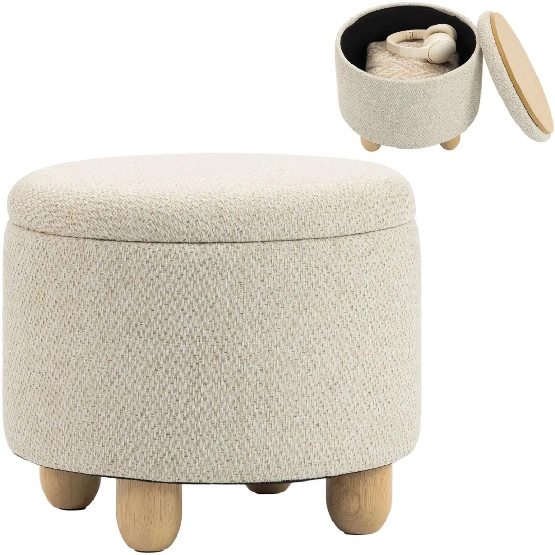Homcom Opberghocker Beige 38,5x38,5x33,5cm