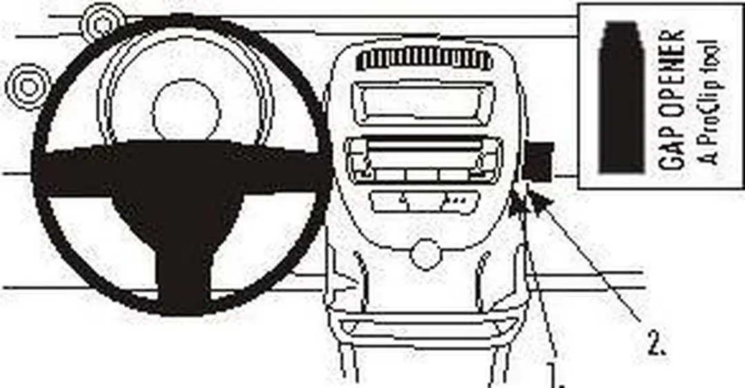 Brodit ProClip 853717 Houder - Citroën C1/Toyota Aygo/Peugeot 107 2006-2014 - Zwart