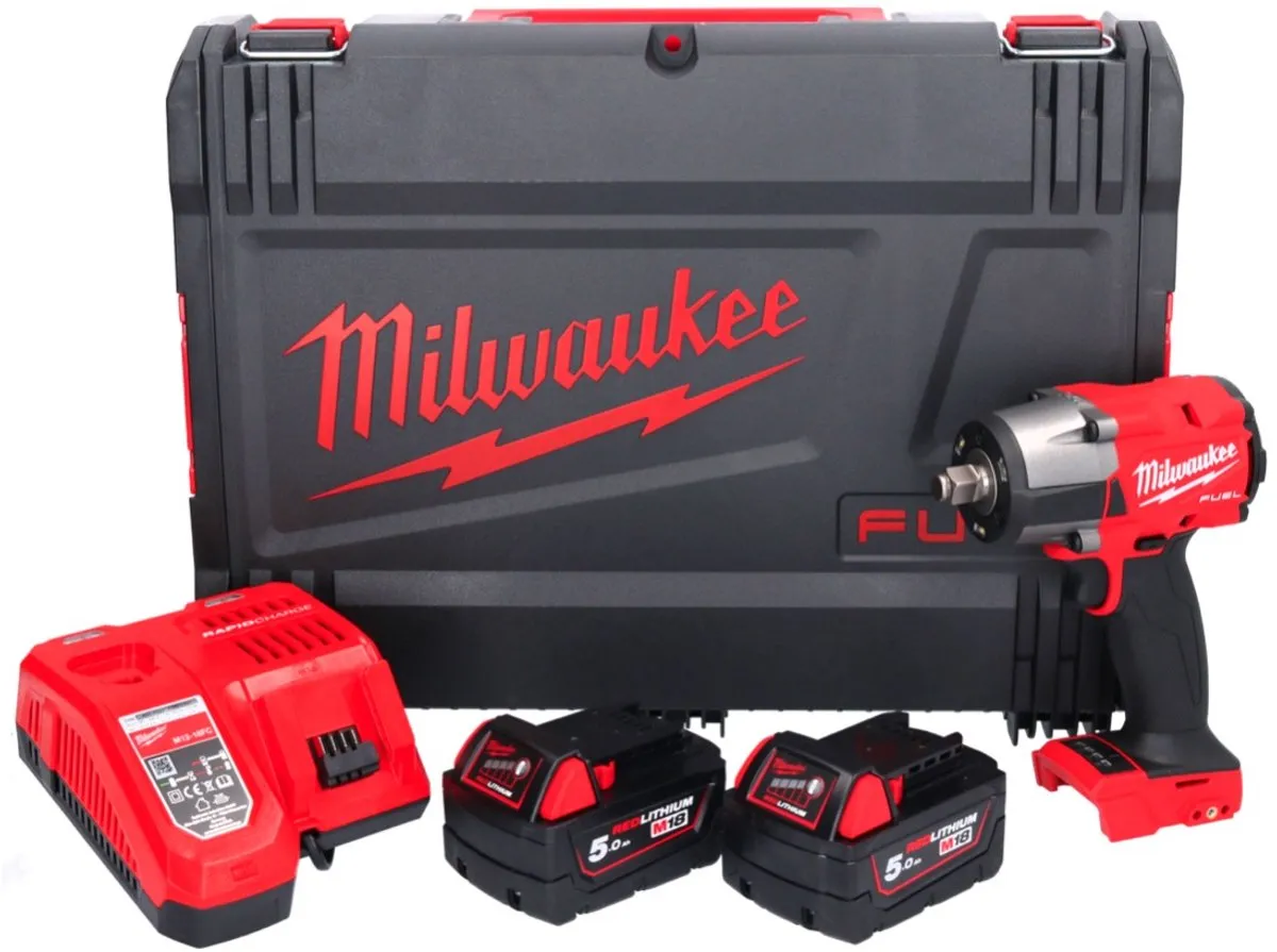 Milwaukee M18 FMTIW2F12-502X Slagmoersleutelset - 745Nm - 2x 5.0Ah - afbeelding 5 van 6