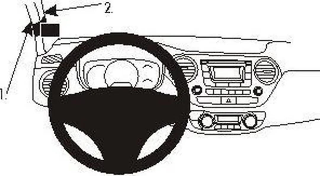 Brodit ProClip 804988 Hyundai i10 Houder - Links - Zwart