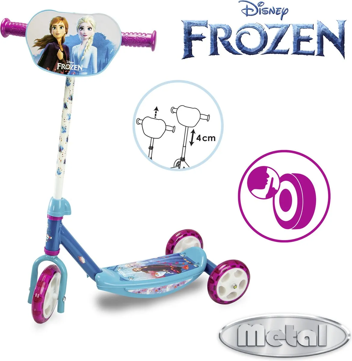 Smoby Disney Frozen Scooter Step - 3.4 Inch - Blauw/Paars