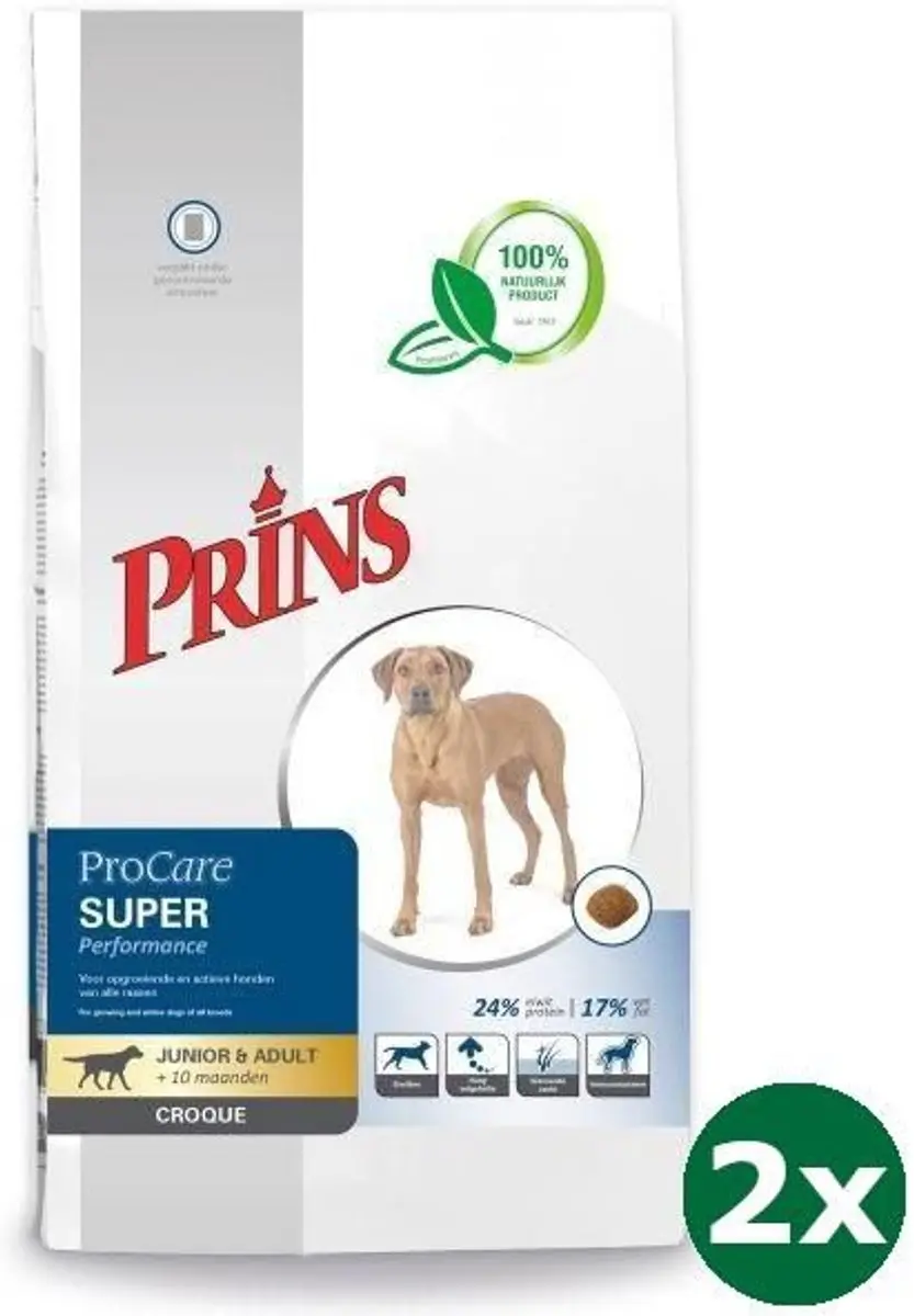 2x10 kg Prins procare croque super performance hondenvoer