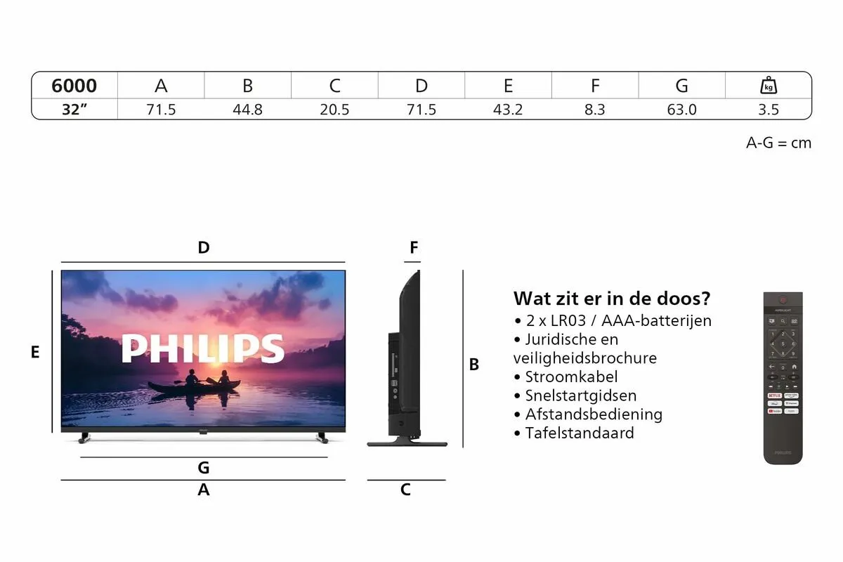 Philips 32PHS6000/12 32 inch HD Ready LED TV - Zwart