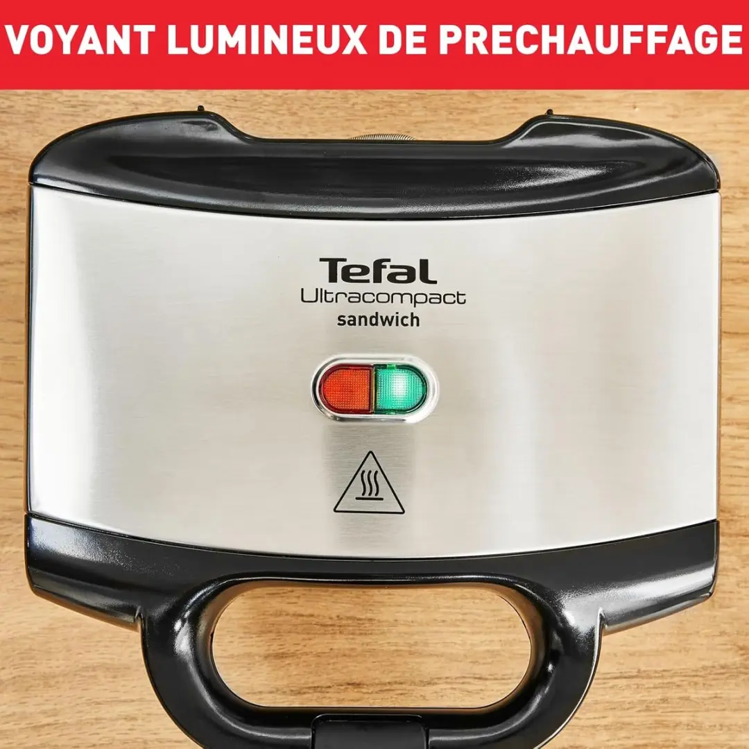 Ultracompact tosti-ijzer - anti-aanbaklaag - schelpvorm SM1552 - Controlelampje - vergrendelingsclip - tostiplaten - Gemakkelijk schoon te maken