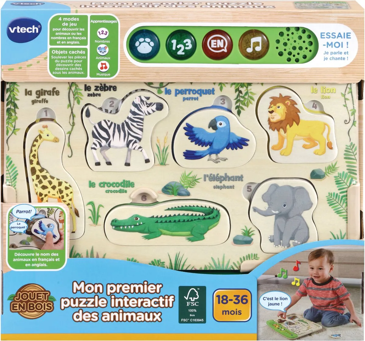 Vtech Baby Mijn Eerste Interactieve Dierenpuzzel 1000 Stuks - Bruin