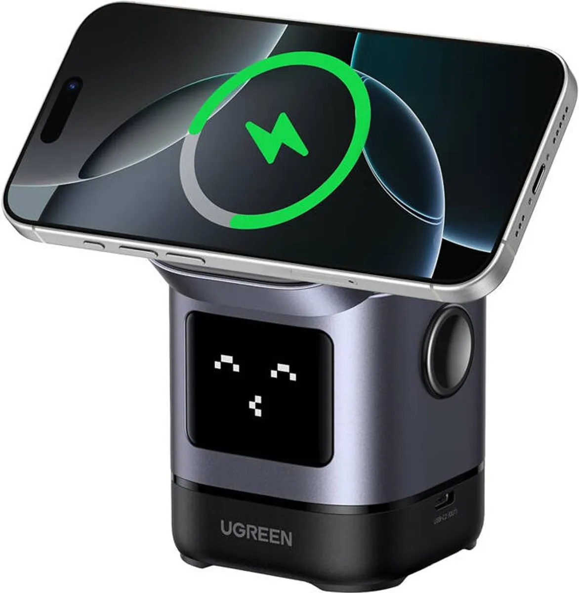 Ugreen 2-In-1 Oplader 20W - USB-C Kabel - Universeel Zwart/Grijs